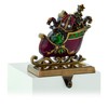 Festive Premier Decorations Santa's Sleigh Enameled Red and Gold Stocking