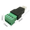 Jienk 2Pcs RJ11 Male to 4 Pins Screw Terminal Block