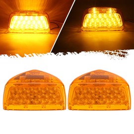 Partsam 2Pcs Amber 31 LED Headlight Turn Signal Front Park Light with 3 Wires Replacement for Peterbilt 379 359 357 365 378, Sealed Waterpoof