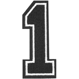 TACVEL 3 Pieces 4.5inch Iron on Numbers Patches, Large Numbers 0-9 Applique for Clothes, Dress, Hat, Socks, Jeans, DIY Accessories(Black 1)