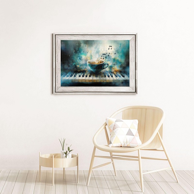 Wooden Jigsaw Puzzle 1000 Pieces for Adults, Elegant Piano Keyboard