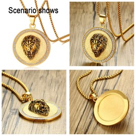 Cupimatch Men's Necklace with Pendant Scissors Comb Football Microphone Necklace Stainless Steel Chain Necklace Jewellery for Men Boys, Stainless Steel, Cubic Zirconia