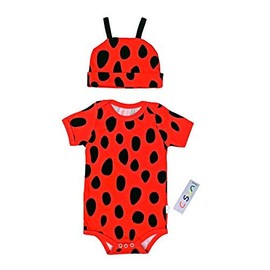 C-Sun Animal Costume Rompers for Infants and Children 0 Months to Two Years Old (0-3 Months, Ladybug)