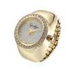 Jessica Simpson Women's Gold Adjustable Ring Watch – Crystal Bezel,