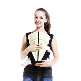 SONARIN Classic Front and Back Baby Carrier, Ergonomic, One Size Fit for All, Adapts to Your Child's Growth, Three Carrier Methods, Ideal Gift (Beige)