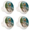 NEWzone 4 Pack Drawer Knobs Beach Starfishes Seashells Cabinet Knobs