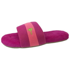 isotoner Cabanas Women's Memory Foam Resort Indoor/Outdoor Slippers (Small (6.5-7), Very Berry)