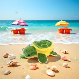 Green Turtles Stuffed Mini Sea Turtle Animal Plush Turtle Adorable Cute Stuffed Animal Party Decorations for Adults for Birthday Gift Bag Accessories Birthday Beach Ocean Supplies Car Keychain