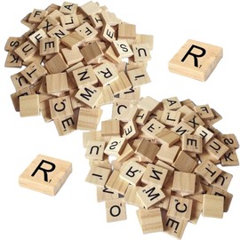 ZNDFTW 200 Pcs Scrabble Letters, Scrabble Letters for Crafts, Scrabble Tiles, Letters for Crafts for Wooden Letters Toy Scrabble Letters for Crafts & Educational and DIY Wood Gift Decoration