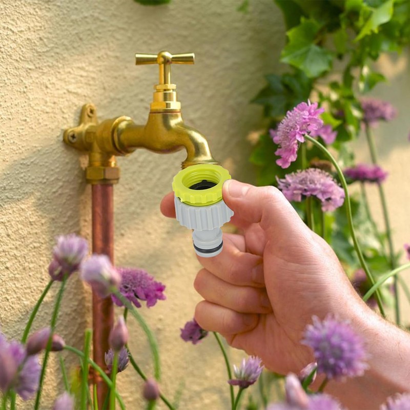 3 Piece Tap Connector, 1/2 Inch 3/4 Inch 2-in-1 Hose