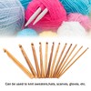 12Pcs Crochet Hook Cylindrical Carbonized Bamboo Needles Kit Sweater Knitting