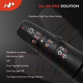 A-Premium Turn Signal Switch, Headlight Dimmer, Parking Fog Light Multifunction Switch Lever, Compatible with Nissan Titan 2008-2015, Versa 2007-2010 & Infiniti G35 2006