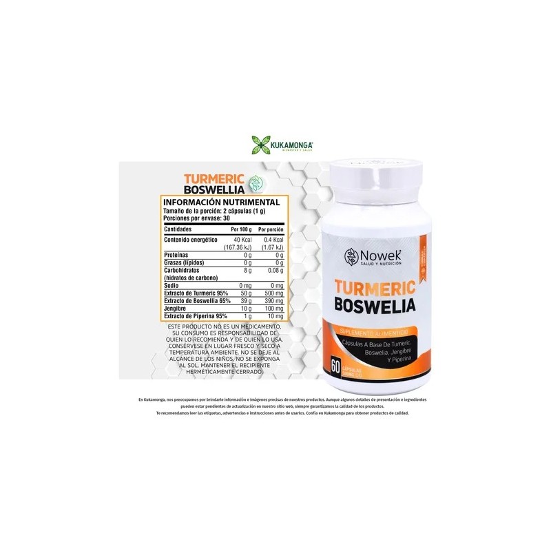 Articulaciones, Turmeric (cúrcuma) 60 Cáps 500 Mg | Nowek