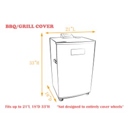 iCOVER Smoker Cover - 21" L X 18" D X 33" H 600D Square Smoker Cover Water Proof Canvas Heavy Duty for Masterbuilt 30-Inch Electric Smokers, Black, G21611