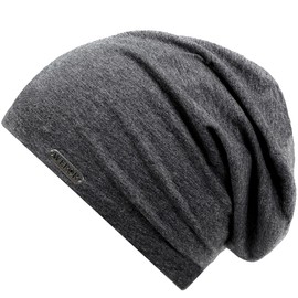 WEROR WEROR-443.1 Men's / Women's Slouch Beanie Hat, Knitted Hat, Long Beanie, charcoal