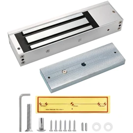 Mag Lock 500KG / 1200 LBS of Magnetic Holdings Force Electromagnetic Commercial Lock 12V, LED Indicator When Closed NO/NC Options,for Access Control System