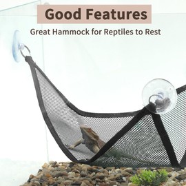 CAPASTEC 2Pcs Dragon Lizard Hammock, Breathable Mesh Reptile Hammock, Lizard Bed, Reptile Lizard Hammock for Anoles Geckos Snakes Chameleon, 13"x19"x13", Black