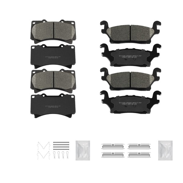 Fraxle Front and Rear Ceramic Brake Pads Set with Hardware
