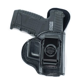 Maxx Carry Inside The Waistband Leather Holster for Walther PPK. IWB Holster with Clip Conceal Carry. Black Right Hand.