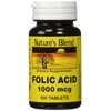 Set of 2 Nature's Blend 100 Tablets Folic Acid 1000