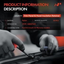 A-Premium 20PCS Nylon Trim Panel and Hood Insulation Retainer Clips Compatible with Ford F-150, F-250, Focus, Transit, Mustang, Expedition, Ranger & Lincoln Navigator & Mercury Lynx - For 8mm Hole