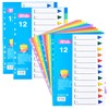 File Dividers Folder Dividers 12 Part, 3 Pack Plastic Binder
