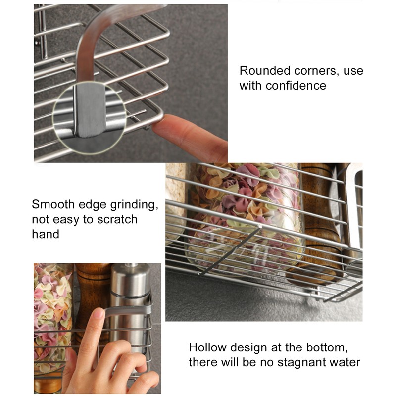 Hair Dryer Holder Stainless Steel Wall Mounted Bathroom Storage Rack