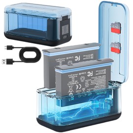 Honlyn Battery Charger for Insta360 X5,Fast Charge Hub for Insta360 X5 Accessories,Digital Display Charger with Misro SD Card Slots/Charging Cable