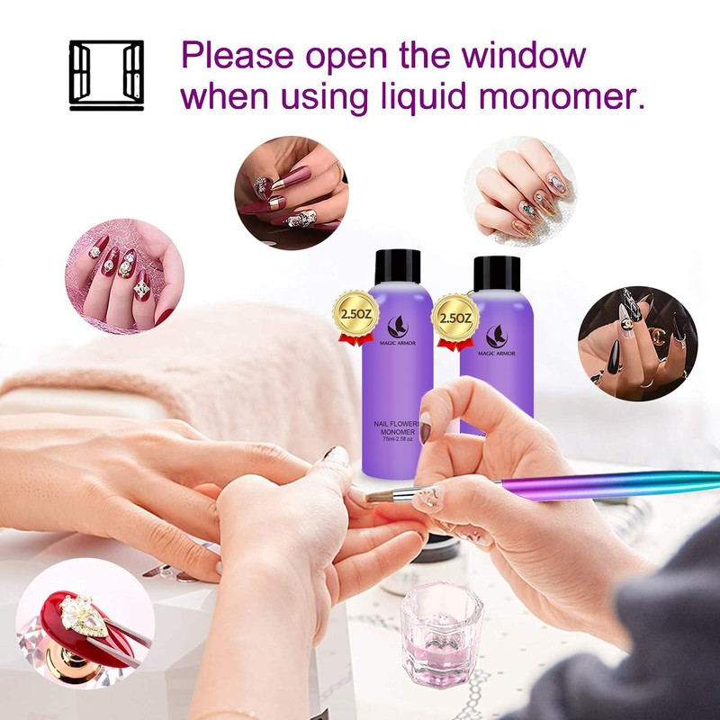 MAGIC ARMOR Acrylic Liquid Monomer - 150ml Acrylic For Professional