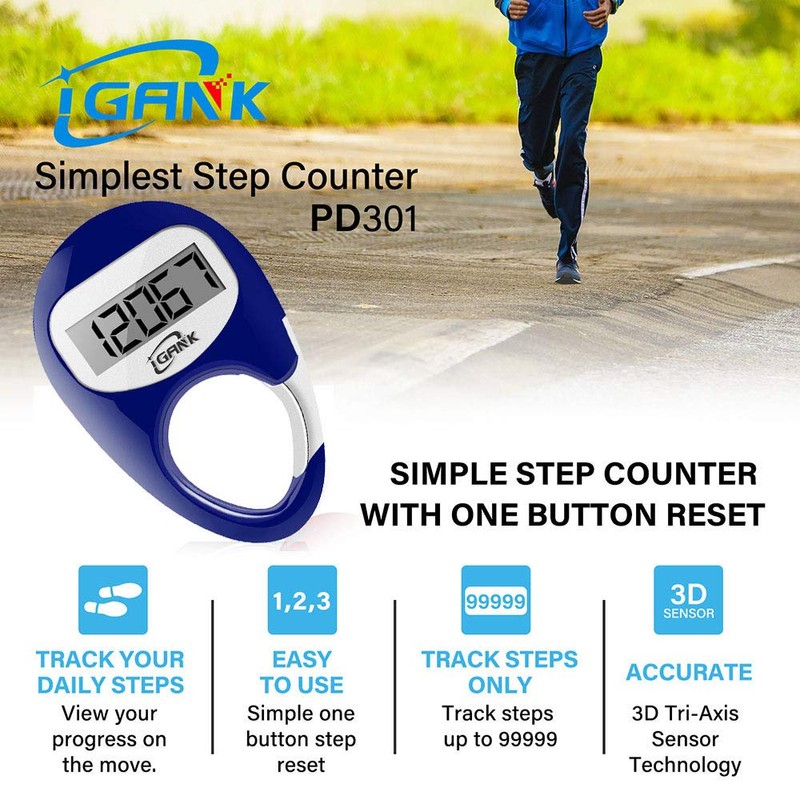 iGANK Simple Walking Pedometer Step Counter for men women kids