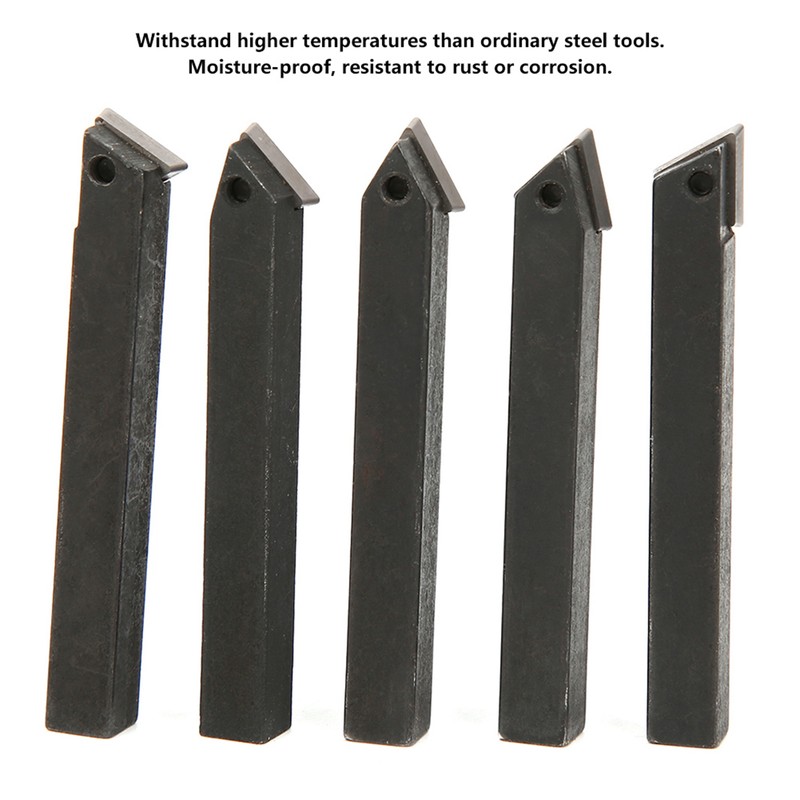 5Pcs 1/4in Indexable Turning Tool Set Cemented Carbide Machining Lathes