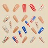 24Pcs 4th of July Press-on Nails Medium-length Five-Pointed Star Square