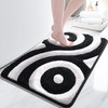 QJHOMO Black and White Cute Bathroom Rugs Non Slip Bath