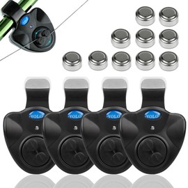 Coolnice 4pcs Sensitive Fishing Bite Alarm Electronic with LED Luminous Indicator Swinger Vibration on the Rod Fishing Buzzer Equipment by Fischer Fishing Device
