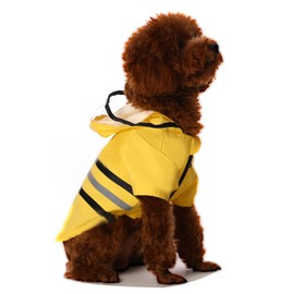 Wizland Dog Raincoat Dog Rain Jacket with Hood Lightweight Waterproof Jacket X-Small to XX-Large Dogs and Puppies(Yellow,M)