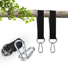 Demarsen Tree Swing Hanging Strap(Set of 2) Swing Straps Hanging Kit with Two Sturdy Zinc Alloy Carabiners Hammock Tree Straps for Swings and Hammocks