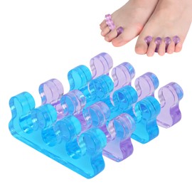THSTOIC Toe Separators for Women & Men - Correct Bunion and Overlapping Toes, Gel Silicone Toe Spacers for Pedicure, Nail Polish, Toenail Painting, Yoga Relax (2-Pairs)