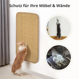 Cat Scratching Mat, Pack of 2, Sisal Carpet, Cat Scratching Mat, Cat Scratching Board, Wall Cat Scratching Board, Scratching Mat for Protects Carpets and Sofas, 50 x 25 cm