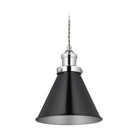 Relaxdays Industrial 10039576_46 Pendant Light 130 x 18.5 cm Metal Pendant Light E27 Socket Dining Room Lamp Black/Silver