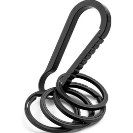 TIMULTI Carabiner, Stylish, Titanium Keychain, Quick Release, Key Hook, Bag, Belt Loop, Bag Accessories, Car, Keys, Anti-Lost, Easy Installation, Durable, Key Ring (Black)