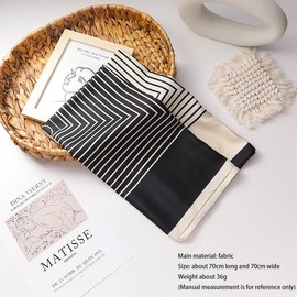 NCDUANSAN Retro small silk scarf girl heart spring and summer narrow ribbon headband headband bag decoration long scarf headdress (vintage scarf 2pcs)