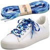 YJRVFINE Gradient Rainbow Shoelaces Fashion Colorful British Style Shoestring Blue