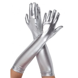 Saresia Handschuhe Metallic-Look silber, Größe Atixo:OS