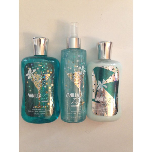 Bath & Body Works Vanilla Tini Shower Gel, Lotion & Shimmer Mist Trio