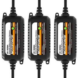 MOTOPOWER MP00205C 12V 800mA Automatic Battery Charger Maintainer Trickle Charger Desulfator, 3 Pack