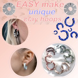 meeeyya Piezas De Guía De Aros De Arcilla Polimérica, Cortadores De Arcilla Polimérica Para Hacer Joyas De Arcilla Polimérica, Guía Para Hacer Aretes De Aro Para Aretes De Arcilla Polimérica, Herrami