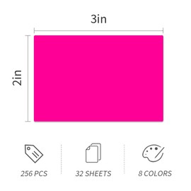 Ououstate Removable Colored Labels Stickers 3" x 2" Moving Stickers Labels for Packing Boxes Large Color Coding Labels 256 Pack (Colorful)
