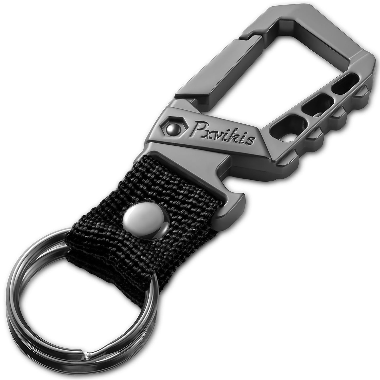Pxvikis Heavy duty key chain metal carabiner clip bottle opener