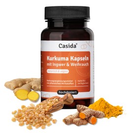 Casida® Turmeric Capsules with Ginger & Frankincense, Plant-Based Active Ingredient Complex with Various Applications, 90 Capsules