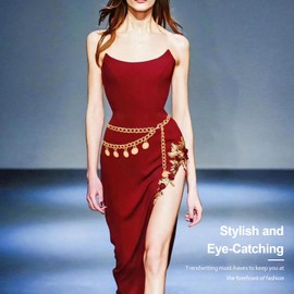 Gold Chain Belt Woman-Elegant Boho Belt，Women'S Multi-Layer Metal Waist Chain，Suitability Women Belts For Dresses